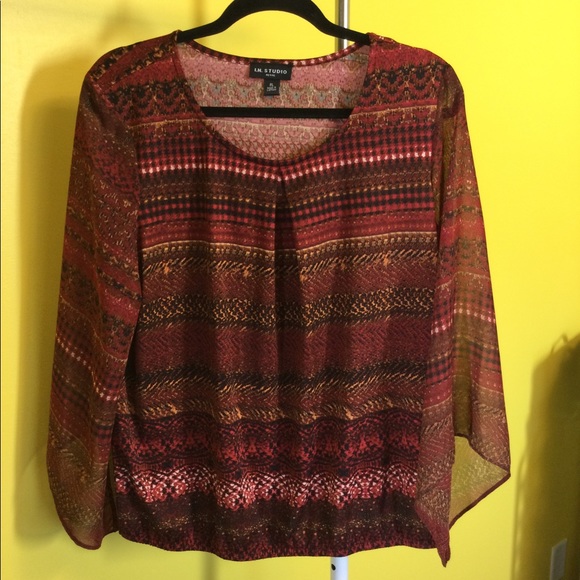 I.N. Studio Tops - FIRM FINAL LP I.N. Studio rust leopard blouson top